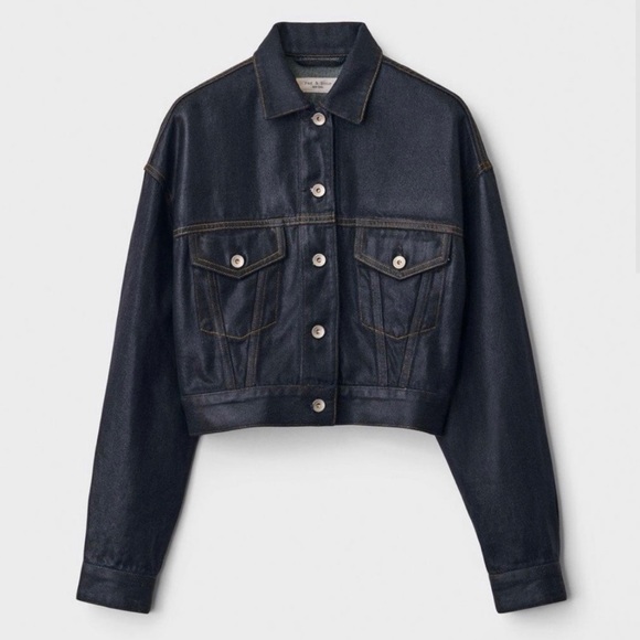 rag & bone New York Cropped Trucker Jacket - Picture 1 of 12